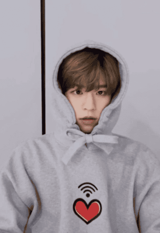 Grey Heart Printed Hoodie | Seungmin – Stray Kids